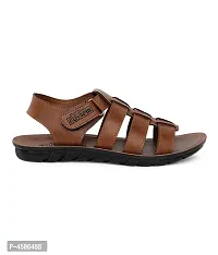 Men's Stylish and Trendy Tan Solid Synthetic Casual Comfort Sandals-thumb2