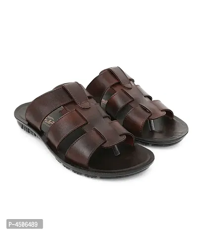 Men's Stylish and Trendy Brown Solid Synthetic Casual Comfort Sandals