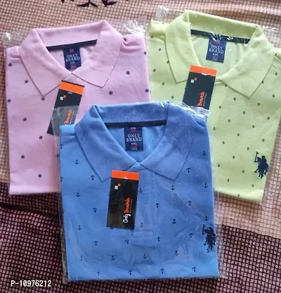 Cotton Polo T Shirt Pack of Three-thumb0