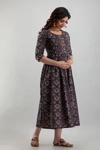 Anuom Women's Printed Cotton Maternity Kurti Gown-thumb2