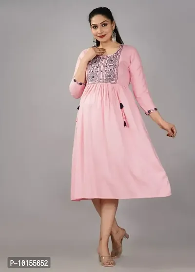 Stylish Rayon Pink Kurtas For Women-thumb0