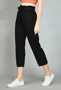 Classic Solid Cargo Trousers for Women-thumb3