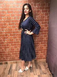 Classic Crepe Polka Dotted Dresses for Women-thumb3