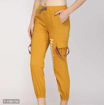 Classic Solid Cargo Trousers for Women-thumb2