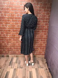 Classic Crepe Polka Dotted Dresses for Women-thumb1