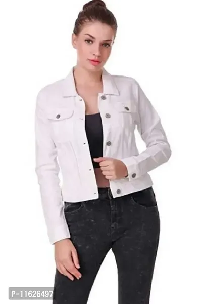 Stylish Fancy Solid Full Sleeves Denim Jackets For Women-thumb0