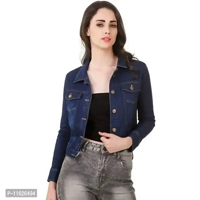 Stylish Fancy Solid Full Sleeves Denim Jackets For Women