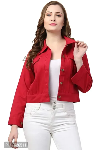 Stylish Fancy Solid Full Sleeves Denim Jackets For Women