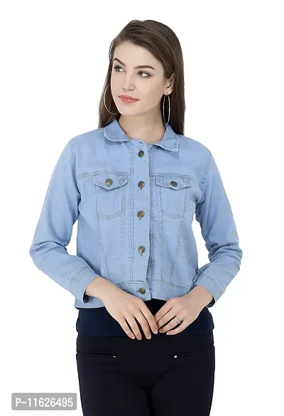 Stylish Fancy Solid Full Sleeves Denim Jackets For Women