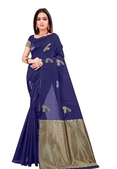 Sttylish Women Banarasi Silk Saree with Blouse Piece