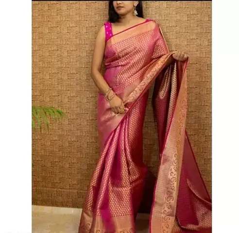 Stylish Art Silk Embroidered Saree with Blouse piece