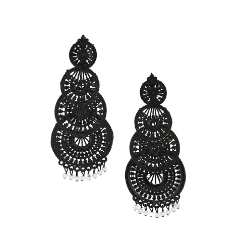 JMBW International Beautiful Jhumki Earrings for Women- Traditional Bollywood Ethnic Bridal Wedding Indian Pearl Hangings Layered Drops and Danglers Earring Jewellery for Women/Girls,