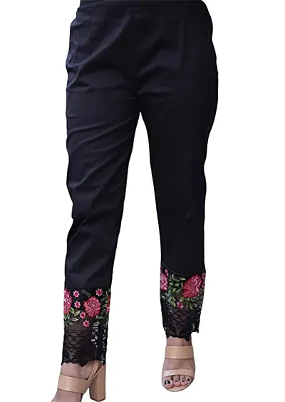 Buy online Embroidered Pants With Tulle Cut Outs at best price in india   Geneslecoanethemant  Genes online store 2020