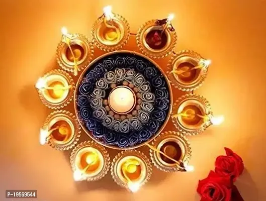 Tree Beautiful Handcrafted Diya Urli Bowl for Diwali (Pack of 1) Decorative Bowl for Floating Flowers and Tea Light Candles Home , Traditional Urli Bowl , Diwali Urli , Gift for Diwali