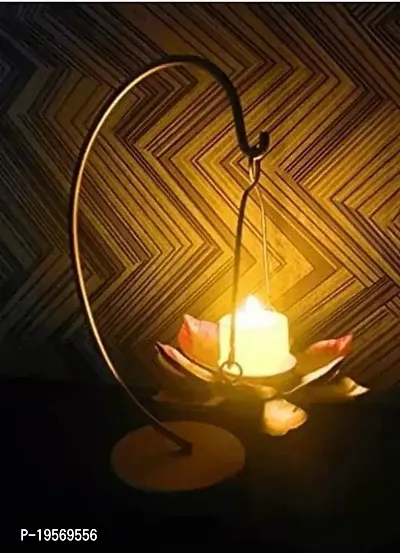 Metal Tea Light Candle Holder Hanging Lotus Style Holder for Diwali /Christmas /Wedding/Festival Decore Gift Item-thumb0