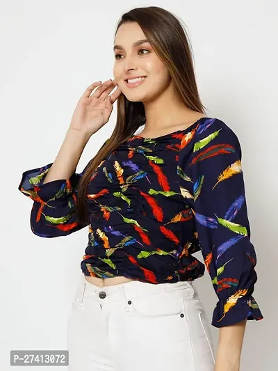 Designer Black Polyester Printed Top For Women-thumb4