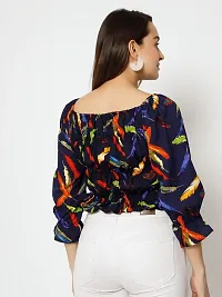 Designer Black Polyester Printed Top For Women-thumb2