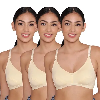 Buy INKURV Full Coverage Wireless Bra for Women Non Padded, Everyday  Regular Bra with Rich Micro Cotton Blend -Combo of 3-Paris - Lowest price  in India