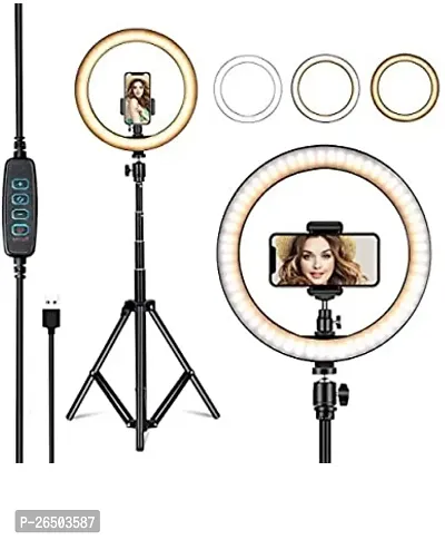 10 Selfie LED Ring Light, Phone Holder,7 Feet Long Stand 360 degree 1.5 meter long collar mic Kit Best for YouTube Makeup Camera for Beauty Parlor Saloon Studio Video Shooting-thumb3