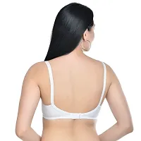 Stylish White Cotton Blend Solid Bras For Women-thumb3