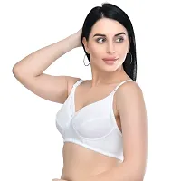 Stylish White Cotton Blend Solid Bras For Women-thumb2