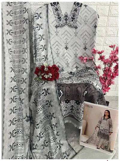 Stylish Cotton Printed Unstitched Suit