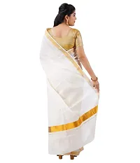 RSV FABRICS kerala kasavu cotton saree (BEIGE)-thumb1