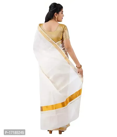 RSV FABRICS kerala kasavu cotton saree (BEIGE)-thumb2