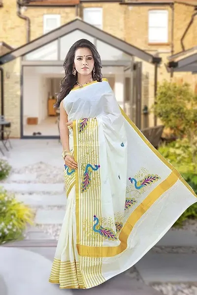 selvamani tex kerala kasavu striped saree