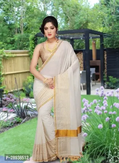 Trendy Kasavu Cotton Sarees With Blouse Piece-thumb0