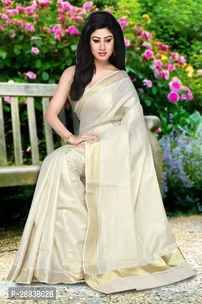 Trendy Kasavu Cotton Sarees With Blouse Piece-thumb0