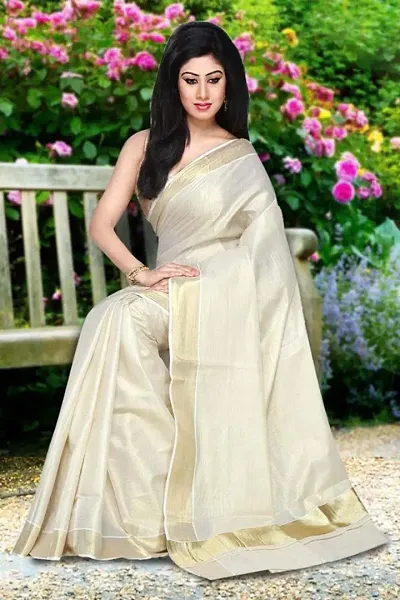 Trendy Kasavu Sarees With Blouse Piece