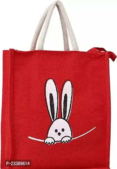 Stylish Red Canvas Printed Tote Bags For Women-thumb0