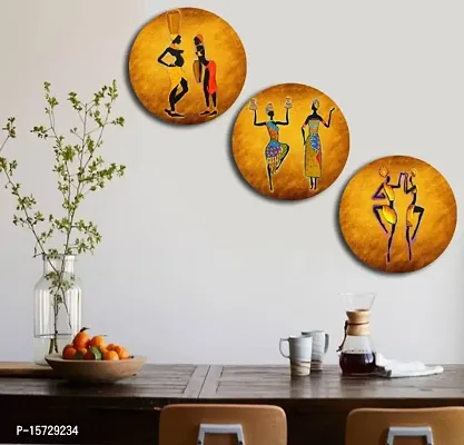 wall plates living room,bad room,home, kitchen. Decorative Wall Hanging wooden wall plates, Wooden Wall Designer plates for Hanging (7.5 Inch, Set of 3)-thumb0