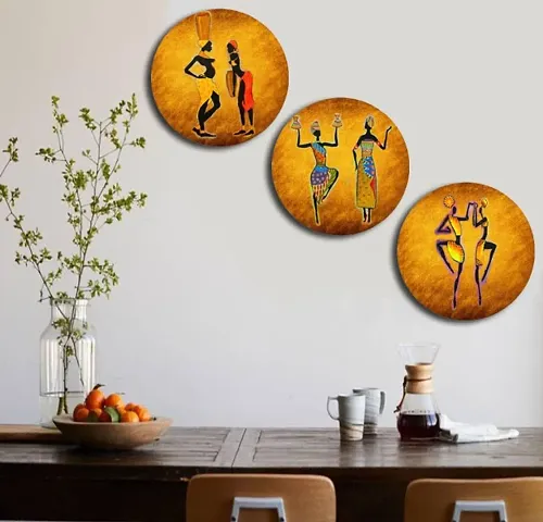 Wooden Wall Plates for Hanging (Set of 3)
