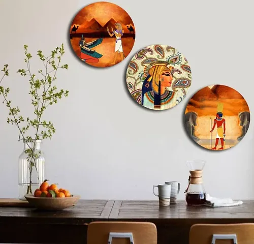 Wooden Wall Plates for Hanging (Set of 3)