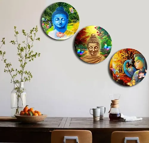 Wooden Wall Plates For Hanging(Set of 3)