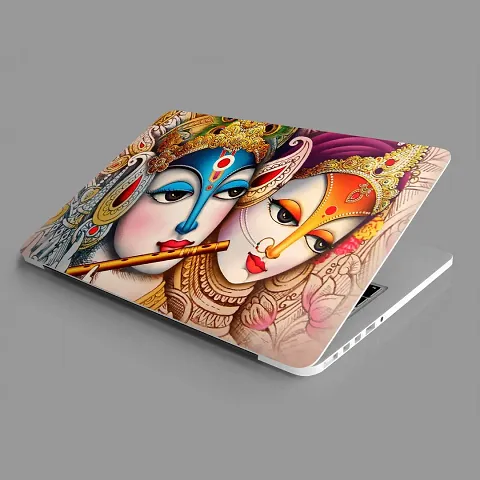 Radha Krishna Madhubani panting Laptop Skin for Laptop dell,Apple,hp  All Other Brands-Models Upto 15.6 inches/Waterproof Laptop Skin Cover/Laminated Laptop Skin Sticker Cover