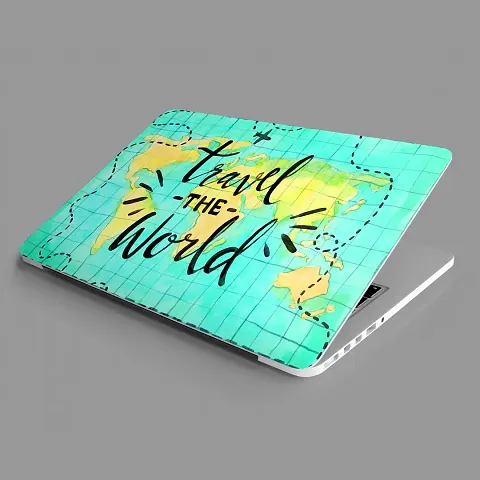 Travel the world Laptop Skin for Laptop dell,Apple,hp  All Other Brands-Models Upto 15.6 inches/Waterproof Laptop Skin Cover/Laminated Laptop Skin Sticker Cover