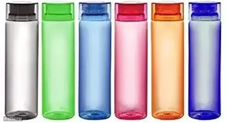 REGOLITH ENTERPRISES Plastic Water Bottle, 1L, Set of 6, Multicolour 1000 ml Bottle  (Pack of 6, Multicolor, Plastic)