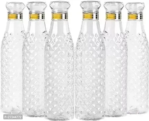 REGOLITH ENTERPRISES Crystal Clear Water Bottle for Fridge, for Home Office Gym School Boy 1000 ml Bottle  (Pack of 6, White, Plastic)-thumb0