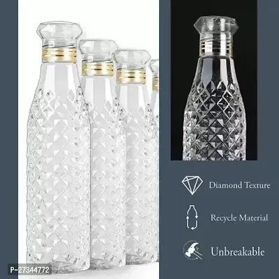 REGOLITH ENTERPRISES Crystal Clear Water Bottle for Fridge, for Home Office Gym School Boy 1000 ml Bottle  (Pack of 6, White, Plastic)-thumb2