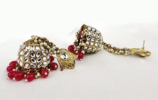 Orbis Long and Big Earrings Jhumka-Maroon-thumb3