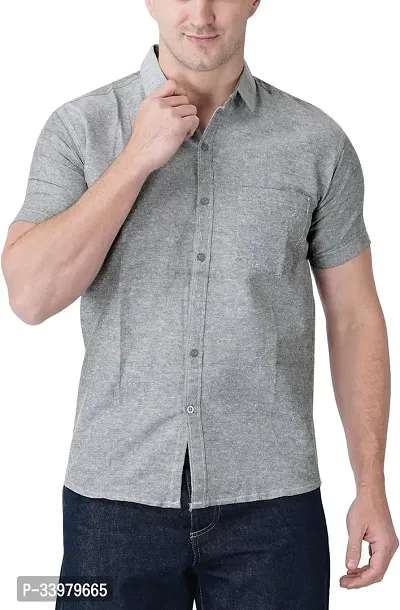 Styles Cotton Solid Casual Shirts For Men-thumb0