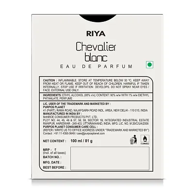Buy RIYA CHEVALIER BLANC For Men Women Eau De Parfum Spray