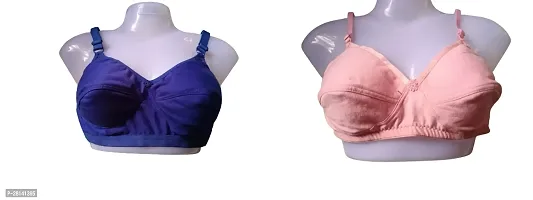 Fancy Cotton Hosiery Bra For Women Pack Of 2