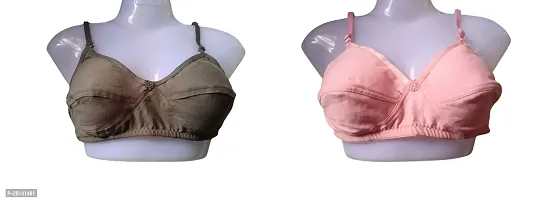 Fancy Cotton Hosiery Bra For Women Pack Of 2