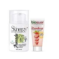 cosmetofood Skinergy Avocado & Ginseng Energising Face Scrub with Strawberry Body Yogurt, 75 Ml-thumb1