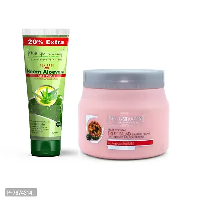 Aryanveda Tea Tree Face Wash With Neem & Aloe Vera Extracts, 120 Gm (Pack Of 2) (Tea Tree Face Wash + Fruit Salad Cream)