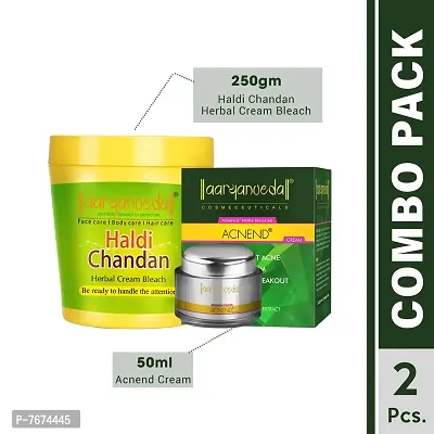 Aryanveda Herbals Haldi Chandan Face Bleach Cream 250g And Acnend Anti Acne Cream, 50g-thumb2